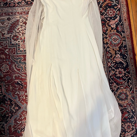 Anthropologie White Bridal Midi Strapless Dress - Picture 7 of 11